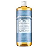 Dr. Bronner's - Pure-Castile Liquid Soap (Baby Unscented, 32 ounce) - Made with Organic Oils, 18-in-1 Uses: Face, Hair, Laundry and Dishes, For Sensitive Skin and Babies, No Added Fragrance, Vegan