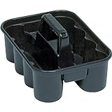 Rubbermaid Commercial Products Deluxe Carry Caddy for Cleaning Products, Spray Bottles, Sports/Water Bottles, and Postmates/Uber Eats Drivers, Black