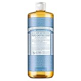 Dr. Bronner’s - Pure-Castile Liquid Soap (Baby Unscented, 32 ounce) - Made with Organic Oils, 18-in-1 Uses: Face, Hair, Laundry and Dishes, For Sensitive Skin and Babies, No Added Fragrance, Vegan