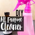 pink spray bottle with text that reads DIY all purpose cleaner