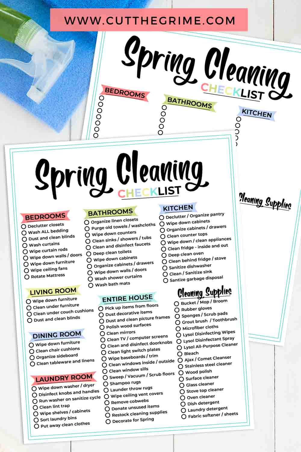 free spring cleaning checklist printable