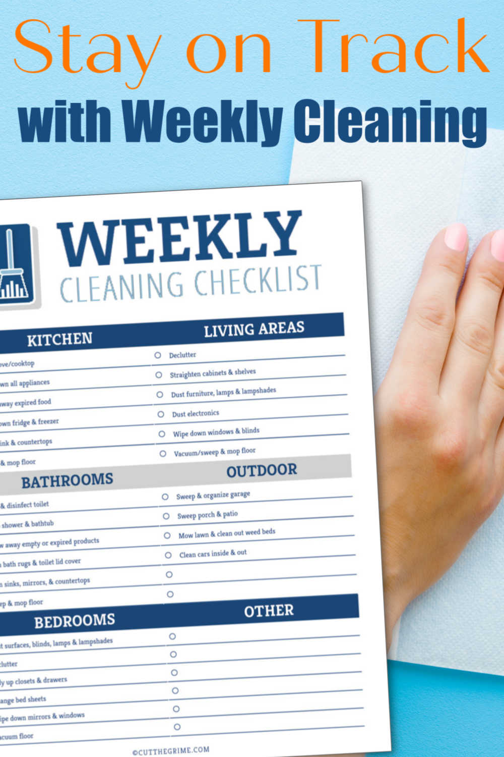 Editable Weekly Cleaning Checklist Printable