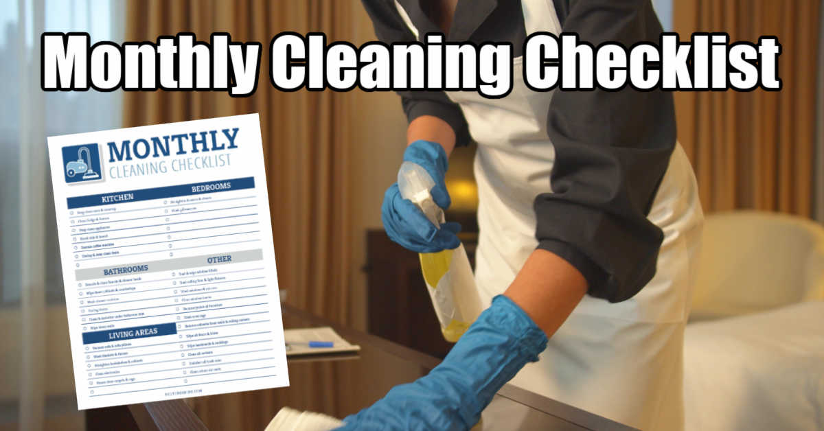 Monthly Cleaning Checklist | Stay Oranized with Printables - Cut the Grime