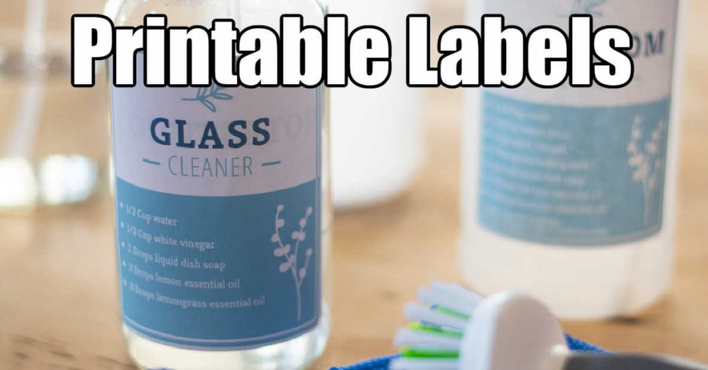 glass cleaning label on a cleaning bottle