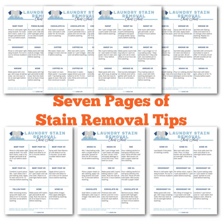 Laundry Stain Removal Cheat Sheet Printable - Cut the Grime